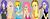 Size: 1454x546 | Tagged: safe, artist:deidaranomnom, applejack, fluttershy, pinkie pie, rainbow dash, rarity, twilight sparkle, human, g4, humanized, mane six