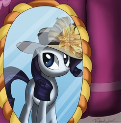 Size: 888x900 | Tagged: safe, artist:psychoanalytic, rarity, pony, g4, hat, solo