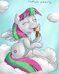 Size: 850x1067 | Tagged: safe, artist:ratwhiskers, blossomforth, g4, ice cream, solo