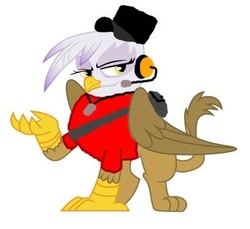 Size: 409x374 | Tagged: safe, gilda, griffon, g4, crossover, ms paint, scout (tf2), team fortress 2