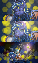 Size: 600x981 | Tagged: safe, artist:saturnspace, doctor whooves, princess luna, time turner, clockwise whooves, g4, moon