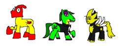 Size: 743x275 | Tagged: safe, gex, ms paint, plok, ponified, ristar, video game