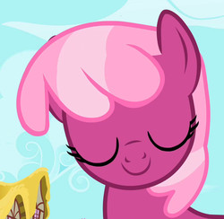 Size: 699x683 | Tagged: safe, screencap, cheerilee, earth pony, pony, g4, eyes closed, female, mare, smiling, solo