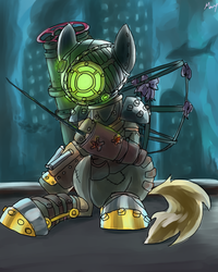 Size: 800x1000 | Tagged: safe, artist:moon petals, big sister, bioshock, crossover, ponified
