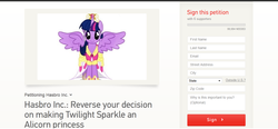 Size: 1146x531 | Tagged: safe, twilight sparkle, g4, adventure in the comments, alicorn drama, petition, text