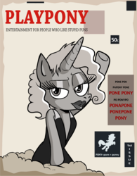 Size: 728x931 | Tagged: safe, artist:hotdiggedydemon, .mov, magazine, parody, playboy, playpony, pone, pun, random pony