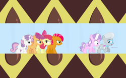 Size: 1921x1201 | Tagged: safe, artist:dm29, edit, screencap, apple bloom, babs seed, diamond tiara, scootaloo, silver spoon, sweetie belle, g4, one bad apple, cutie mark crusaders, glasses, good end, role reversal