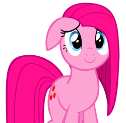 Size: 3024x2961 | Tagged: dead source, safe, artist:nightsflash, pinkie pie, earth pony, pony, g4, magical mystery cure, season 3, c:, cute, cuteamena, diapinkes, female, floppy ears, high res, looking at you, mare, pinkamena diane pie, simple background, smiling, smiling at you, solo, swapped cutie marks, transparent background, vector
