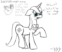 Size: 1050x875 | Tagged: safe, artist:3dd213, prince blueblood, g4, 30 minute art challenge, blushing, floppy ears, open mouth, princess bluebelle, raised hoof, rule 63