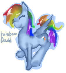 Size: 722x798 | Tagged: source needed, safe, artist:ping000, rainbow dash, pegasus, pony, g4, eyes closed, female, happy, mare, solo
