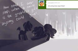 Size: 880x572 | Tagged: dead source, safe, artist:dhui, pinkie pie, g4, filly, silhouette, tired pie
