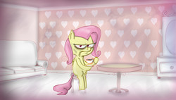 Size: 1911x1083 | Tagged: safe, artist:namenloser, fluttershy, .mov, swag.mov, g4, blank flank, tea