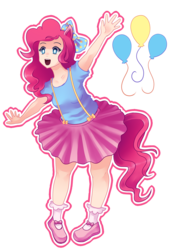 Size: 1947x2855 | Tagged: safe, artist:nanidani, pinkie pie, human, g4, eared humanization, female, humanized, solo, tailed humanization