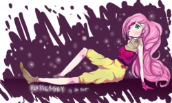 Size: 800x480 | Tagged: safe, artist:brisahelada, fluttershy, human, g4, female, humanized, solo