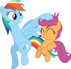 Size: 8978x8732 | Tagged: safe, artist:deadparrot22, rainbow dash, scootaloo, g4, absurd resolution, simple background, transparent background, vector