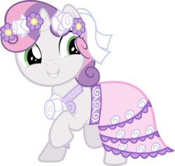 Size: 3170x3000 | Tagged: safe, artist:ocarina0ftimelord, sweetie belle, pony, unicorn, a canterlot wedding, g4, .svg available, clothes, cute, diasweetes, dress, female, filly, flower filly, flower girl, flower girl dress, simple background, solo, svg, transparent background, vector