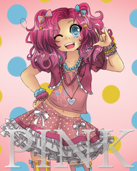 Size: 2000x2500 | Tagged: safe, artist:tenshilove, pinkie pie, human, g4, devil horn (gesture), female, humanized, solo