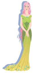 Size: 750x1500 | Tagged: safe, artist:french-teapot, fluttershy, human, g4, clothes, dress, female, gala dress, humanized, simple background, solo, transparent background