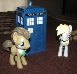 Size: 795x758 | Tagged: safe, derpy hooves, doctor whooves, time turner, pegasus, pony, g4, female, funko, hot topic, mare, tardis, vinyl