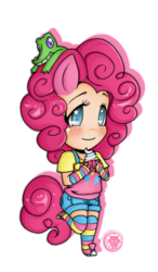 Size: 504x864 | Tagged: safe, artist:canischou, gummy, pinkie pie, g4, chibi, converse, duo, eared humanization, female, humanized, male, shoes