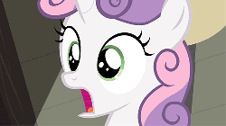 Size: 500x280 | Tagged: safe, screencap, sweetie belle, pony, unicorn, g4, ponyville confidential, animated, blushing, cropped, embarrassed, female, filly, floppy ears, solo