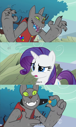 Size: 851x1415 | Tagged: safe, edit, edited screencap, screencap, rarity, rover, a dog and pony show, g4, caption, comic, screencap comic, youtube caption