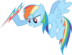 Size: 5741x4341 | Tagged: safe, artist:reginault, rainbow dash, pegasus, pony, g4, absurd resolution, lightning, simple background, transparent background, vector