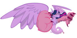 Size: 5000x2500 | Tagged: safe, artist:gatesmccloud, twilight sparkle, alicorn, draconequus, pony, g4, draconequified, female, pov, simple background, solo, spread wings, transparent background, twikonequus, twilight sparkle (alicorn), wings