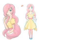 Size: 1200x800 | Tagged: safe, artist:harusokuze, fluttershy, human, g4, female, humanized, solo