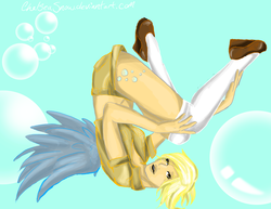 Size: 2826x2184 | Tagged: safe, artist:chelseasnow, derpy hooves, human, g4, female, humanized, solo, winged humanization