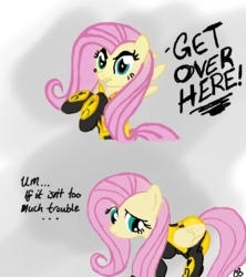 Size: 534x602 | Tagged: safe, artist:chelseasnow, fluttershy, pony, g4, crossover, female, mortal kombat, solo