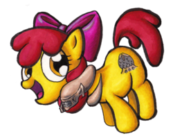 Size: 1180x926 | Tagged: safe, artist:darkone10, apple bloom, alien, earth pony, pony, xenomorph, g4, alien (franchise), crossover, female, filly, foal, simple background, transparent background
