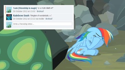 Size: 1280x720 | Tagged: safe, rainbow dash, tank, g4, facebook, meme, thingken of life