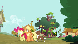 Size: 1280x720 | Tagged: safe, screencap, apple bloom, applejack, winona, g4, just for sidekicks