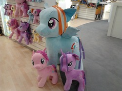 Size: 1600x1200 | Tagged: safe, fluttershy, pinkie pie, rainbow dash, twilight sparkle, g4, funrise, irl, photo, plushie