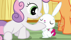 Size: 1280x720 | Tagged: safe, screencap, angel bunny, scootaloo, sweetie belle, g4, just for sidekicks