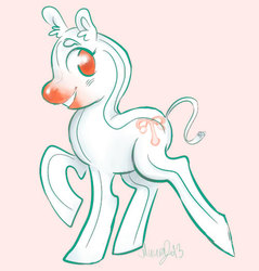 Size: 500x523 | Tagged: safe, object pony, original species, blood, menstrual blood, ponified, rule 85, solo, tampon, tampony