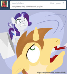 Size: 999x1100 | Tagged: safe, artist:noponyzone, donut joe, rarity, g4, tumblr