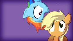 Size: 1900x1080 | Tagged: safe, artist:noponyzone, applejack, rainbow dash, g4