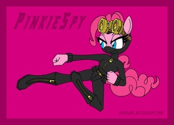 Size: 1500x1079 | Tagged: safe, artist:supra80, pinkie pie, earth pony, anthro, g4, action pose, boots, pinkie spy, pose, shoes