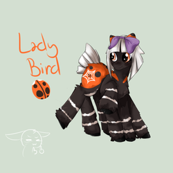 Size: 700x700 | Tagged: safe, artist:askthemoonhare, oc, oc only, ladybug, bow