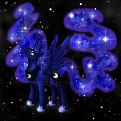 Size: 600x600 | Tagged: safe, artist:sequinjar, princess luna, pony, g4, female, solo, starry mane, stars