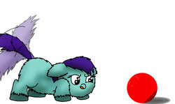 Size: 1024x610 | Tagged: safe, artist:inkiepie, fluffy pony, ball, determination, fluffy pony original art
