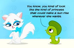 Size: 1791x1179 | Tagged: safe, artist:abigail m., princess celestia, g4, barely pony related, littlest pet shop, reference, vinnie terrio