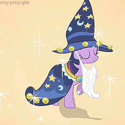 Size: 245x245 | Tagged: safe, star swirl the bearded, twilight sparkle, g4, animated, costume