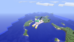 Size: 1280x720 | Tagged: safe, princess celestia, alicorn, pony, g4, female, flying, game screencap, minecraft, solo