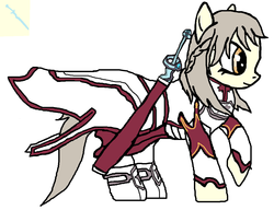 Size: 982x756 | Tagged: safe, artist:blackfiredragon33, asuna, crossover, ponified, sword art online