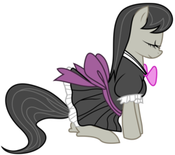 Size: 4876x4309 | Tagged: safe, artist:kooner-cz, octavia melody, earth pony, pony, g4, absurd resolution, clothes, dress, female, maid, simple background, solo, transparent background