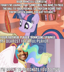 Size: 527x600 | Tagged: safe, princess celestia, twilight sparkle, alicorn, pony, g4, acorn drama, charles barkley, comic, female, image macro, mare, twilight sparkle (alicorn)