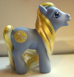 Size: 683x715 | Tagged: safe, photographer:lilcricketnoise, bubblecup, earth pony, pony, g3, female, irl, mare, open mouth, photo, solo, toy